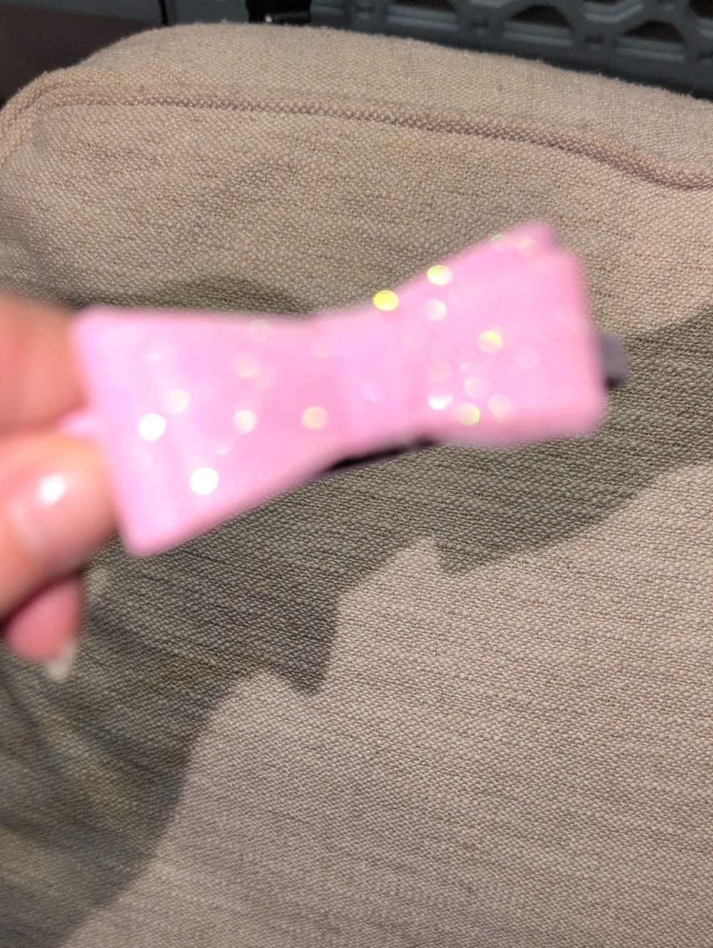 Ella Pink Glitter Bow Hair Clip